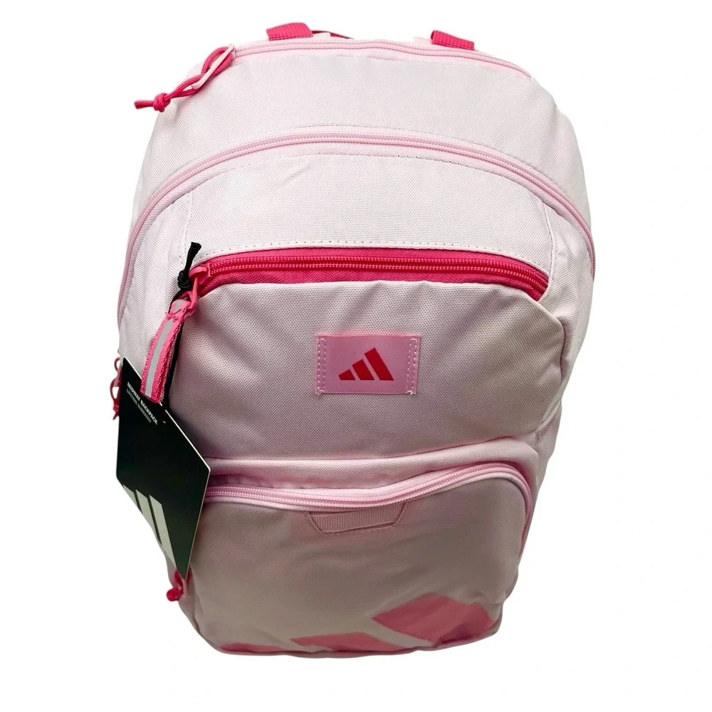Adidas Girls School Midway Backpack Clear Pink Fits 15" Laptop 18X16X7 - Picture 5 of 12